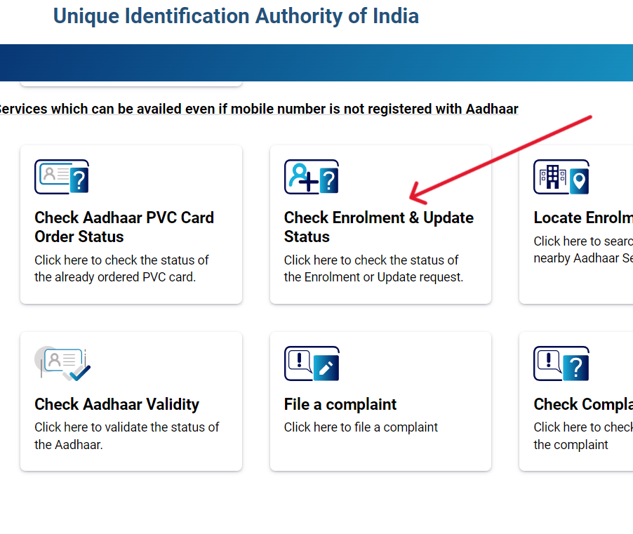 Aadhaar Card Status Check